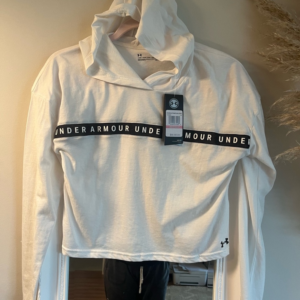 Under Armour White Cropped Hoodie